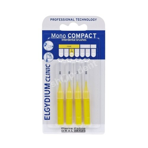 Elgydium Clinic Mono Compact ISO 2 (ŻÓŁTE) Fine - szczoteczki międzyzębowe 1,0 mm 4 sztuki