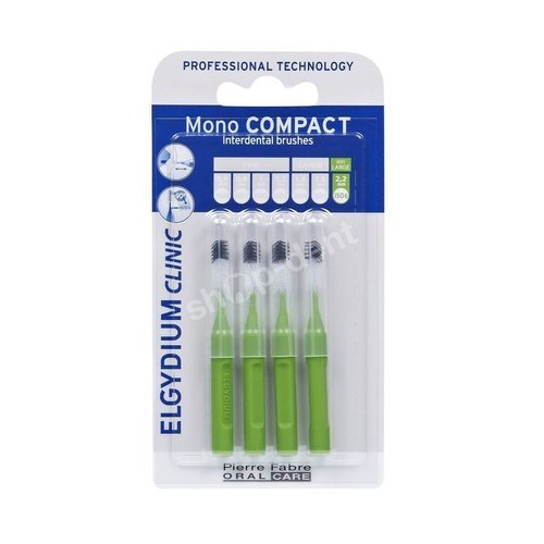Elgydium Clinic Mono Compact ISO 6 (ZIELONE) Large - szczoteczki międzyzębowe 2,2 mm 4 sztuki