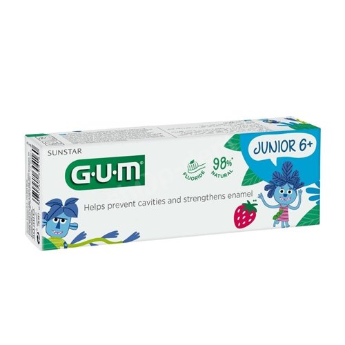 Sunstar GUM Junior 6+ Pasta do zębów dla dzieci o smaku truskawkowym 50 ml